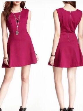 FREE PEOPLE Cha Cha Ponte Mini Dress magenta size small Women’s a line